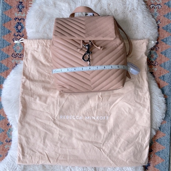Rebecca Minkoff leather quilted backpack Edie Flap bag neutral minimalist gift